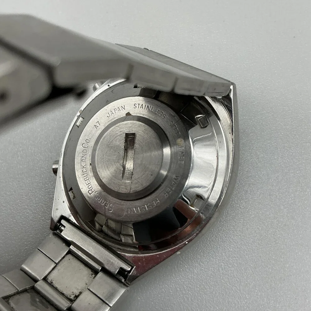 Vintage Sears Phasar 2000 Mens Watch 36mm Digital Stainless New Battery 6.25